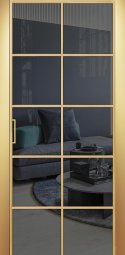 Двери ALUM №9, Алюминиевый профиль золото