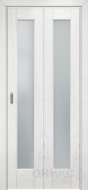 Дверь-книжка Лагуна, эмаль белая патина серебро