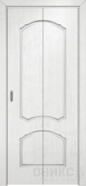 Дверь-книжка Диана, белая эмаль с серебрянной патиной
