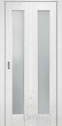 Дверь-книжка Лагуна, эмаль белая патина серебро