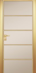 Двери ALUM №5, Алюминиевый профиль золото