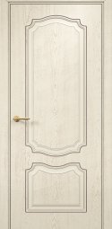 Венеция фрезерованная, раздвижная дверь, эмаль слоновая кость патина коричневая