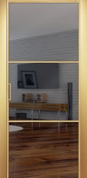 Двери ALUM №3, Алюминиевый профиль золото