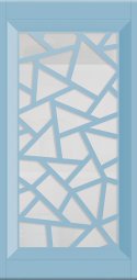 Фасады фрезерованные с решеткой, эмаль голубая